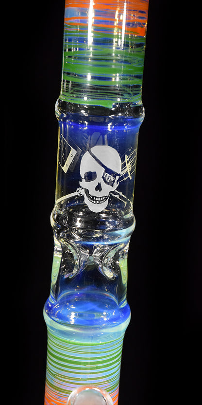 Old School Style Bong with Colored Wrap Bands by Phil Sundling 