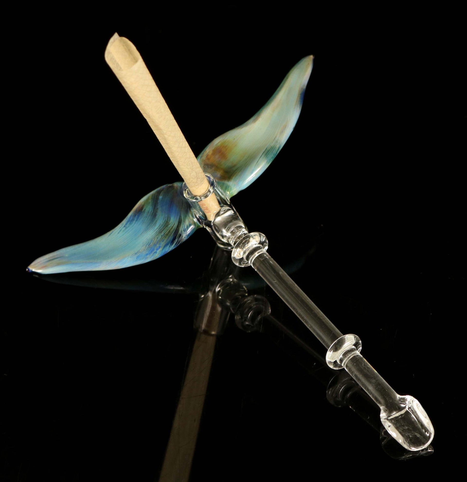 Mustache Roach Clip with Dabber Tip by, Phil_PGW – Prism Glassworks